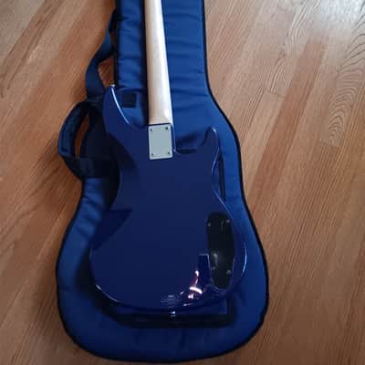 Vintage Yamaha RBX350 90s Lefty Left Handed Bass Guitar Blue Sparkle Levy Gig Bag image 12