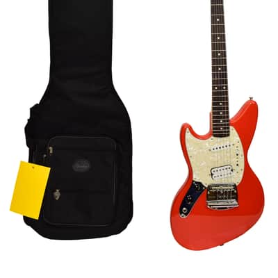 2022 Fender Kurt Cobain Jag-Stang Left-Hand Electric Guitar, Rosewood Fingerboard, Fiesta Red w/ Bag image 1