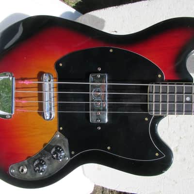 Gem Bass Guitar, 1960's, Japan, Short Scale, Sunburst, Clean image 3
