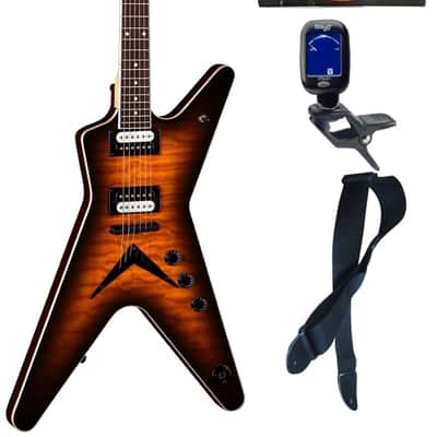 Dean Model MLX QM TBZ Quilt Maple Trans Brazilia Burst, Bundle image 1