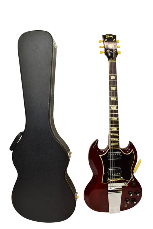 Vintage 1967 Gibson SG Standard "Large Guard" with Maestro Vibrola Electric Guitar, Cherry w/ Case