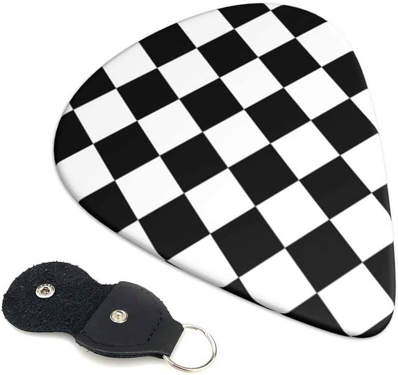 Guitar Picks-Medium(0.71mm) Guitar Pics Acoustic for Electric Ukulele Bass, Unique Picks 6PCS Bring a Storage Bag Suitable Guitar Players Music Lovers - Grid image 1