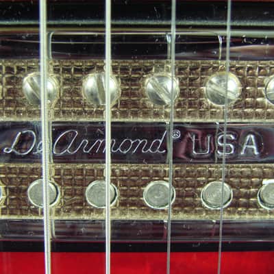 DeArmond M-72 Bluesbird Trans Red Finish Electric Guitar USA Pickups image 10