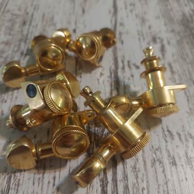 Grover Gold 506G6 Mini Locking 6-in-Line Rotomatic Tuners - 18:1 image 4