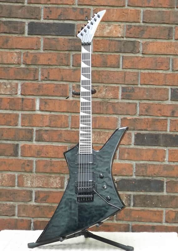 Jackson KEXMG Quilt Maple Top, Kelly, Trans Black, EMG 81/85, Floyd Rose image 1