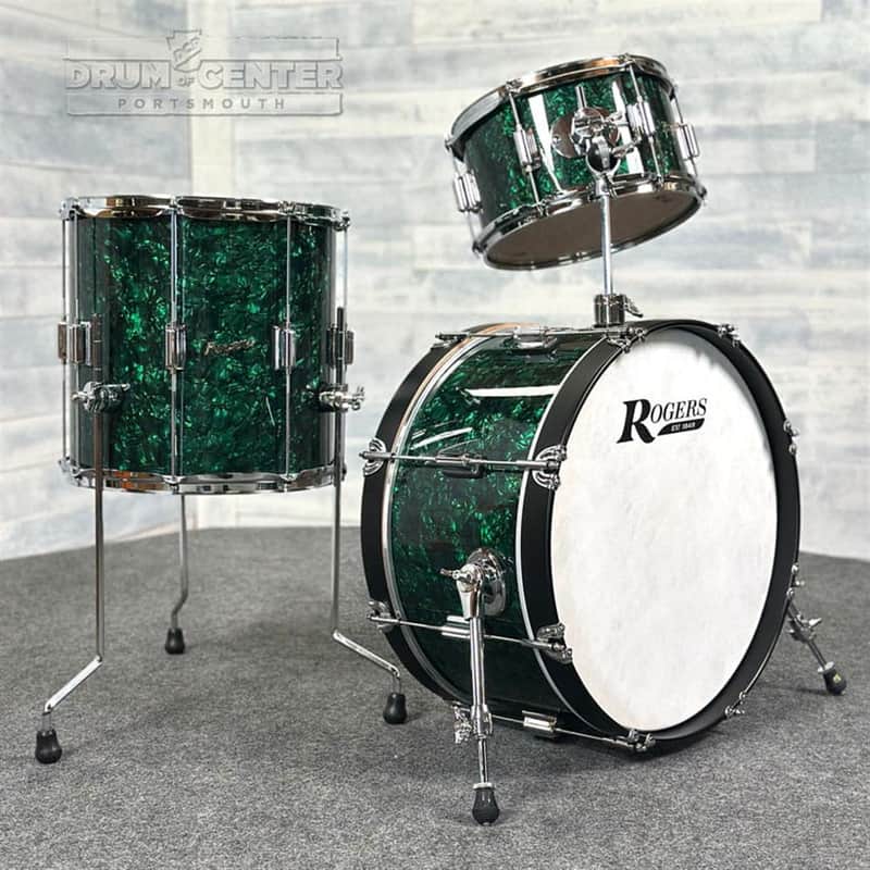 Rogers Tower 3pc Drum Set Green Marine Pearl 20/12/14 image 1