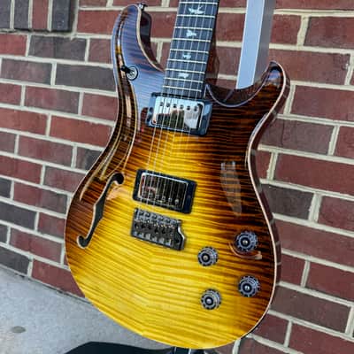 PRS Private Stock McCarty 594 Semi-Hollow Tremolo, Sandstorm Dragon's Breath, East Coast Wide Flame Maple Top, Black Limba Body, Curly Maple Neck, Brazilian Rosewood Fretboard image 4
