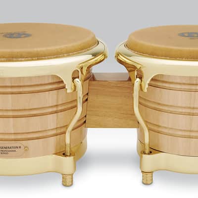 Latin Percussion LP201AX-2AW Bongo Drum, Natural/Gold image 2