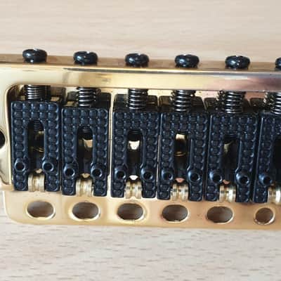Wilkinson Stratocaster Strat 6 Point Roller Bridge Gold image 1