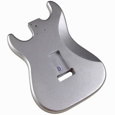 Metallic Silver Stratocaster Strat Style Guitar Poplar Wood Body image 5