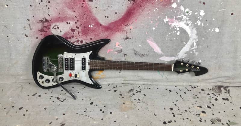 Vintage Teisco K-3L Sharkfin Circa 1960's Dark Greenburst Needs TLC & Repair K3-L image 1