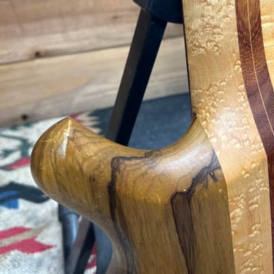Chris Stambaugh Music Designs 5 String Bass - Koa top birdseye maple neck image 9
