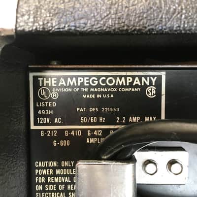Ampeg b-40 Bass Amp head and b-40 Cabinet 1975 black image 7