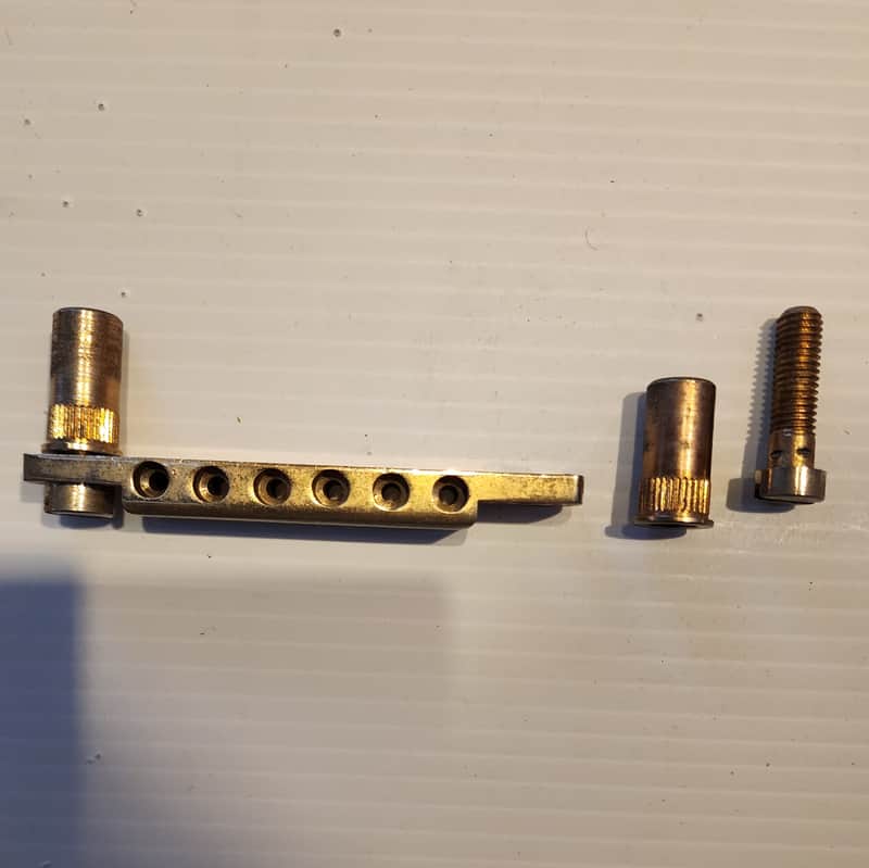 Vintage Brass/Gold-Plated Guitar Bridge image 1