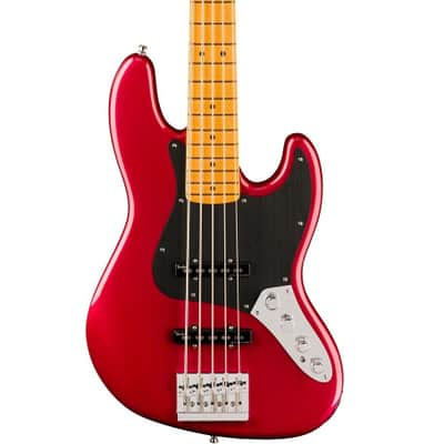Fender American Ultra II Jazz V Electric Bass, 5-String, Maple Fingerboard (with Case), Sinister Red image 1