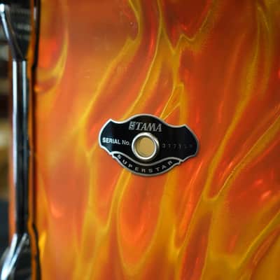 Tama Superstar Series 14" Birch/Basswood Tom w/ DieCast Hoops - Orange Satin Flame | 11x14" image 4