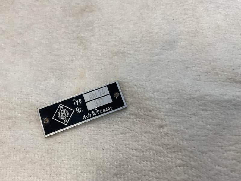 Neumann KM 74 # 334 nameplate … image 1