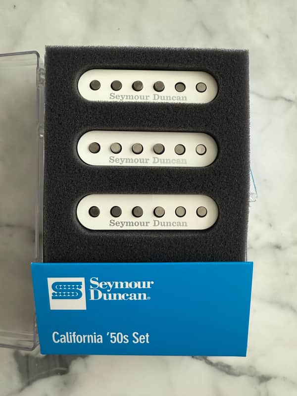 Seymour Duncan SSL-1 Vintage Staggered Strat Pickups with FREE Pure White Covers - White image 1