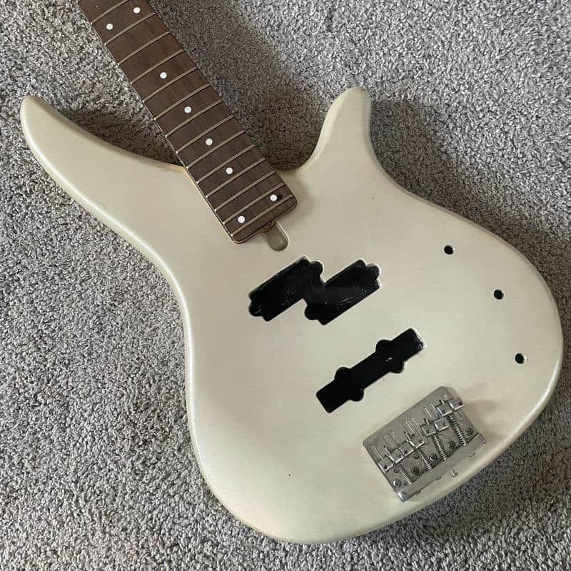 J&D 4 String Bass Project in White, Basswood Body, Maple Neck, Rosewood Fingerboard image 1