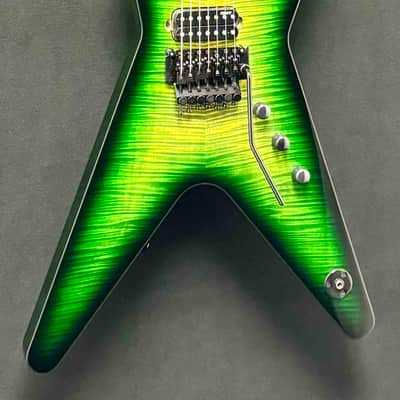 Dean Guitars - USA - Custom Shop - ML - 7 String - Emerald Burst Flame Maple Top - Reverse 7 Inline Head Stock - Floyd Rose - DMT 7 Nostalgia and Baker Act  Pickups - Black Hardware - w/OHSC - Call for Best Price !!! image 9