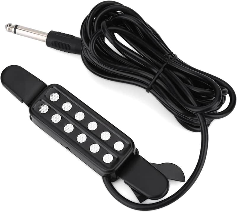 Electric Guitar Pickups, 12 Sound Hole Magnetic Pickup Transducer with 9.8ft Cable, Adjustable Volume ABS Sound Pick with Soundhole Pad for Classical Guitars image 1