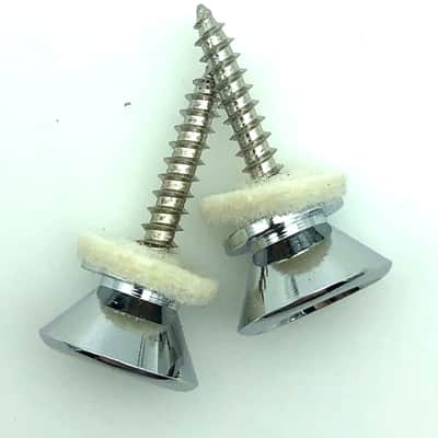 Fender Squier Strap Buttons End Pins - Chrome image 2
