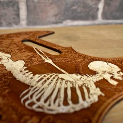 Handcrafted Cherrywood Pickguard for Fender Telecaster – Laser-Engraved Unique Design image 4