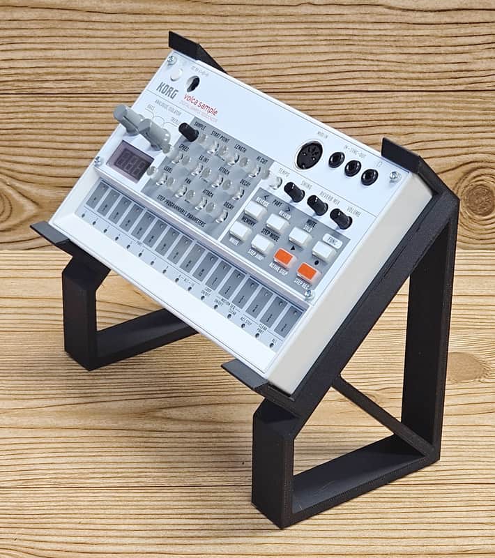 The Analog Source Dual Height Angled Riser Black Desktop Stand for Korg Volca Beats Bass FM Keys Nubass Loop Mix Sample Synthesizer Mixer Drum Rhythm Machine Sampler image 1