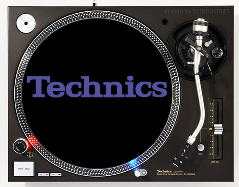 Technics Classic Purple on Black - DJ slipmat for vinyl LP record player turntable image 1