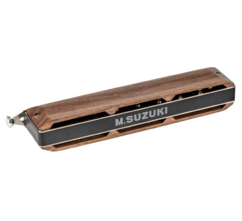 Suzuki S-64CW Sirius 16 Hole Chromatic Cross Harmonica. Wood Cover image 1
