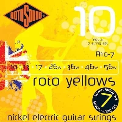 Rotosound Roto Yellow 7 String Electric Guitar Strings R10-7 image 2