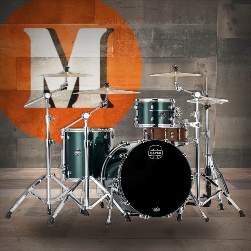 Mapex Saturn Evolution Hybrid Organic Rock 3-Piece Shell Pack (No Snare) - Brunswick Green (SE426XHPQ)
