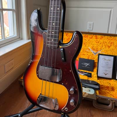 2021 Fender Custom Shop ‘61 Precision Bass Relic - 3 Color Sunburst image 3