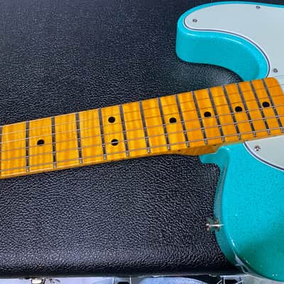 NEW! Fender Custom Shop Flamethrower Telecaster Custom - NOS - Modern Specs - Texas Special Pick-Ups - AAAA Flamed Neck - Seafoam Green Sparkle - Authorized Dealer - 7.6lbs - G07120 image 10
