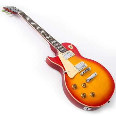 Vintage V100 Reissued Electric Guitar Left Hand - Cherry Sunburst (LV100CS) image 4