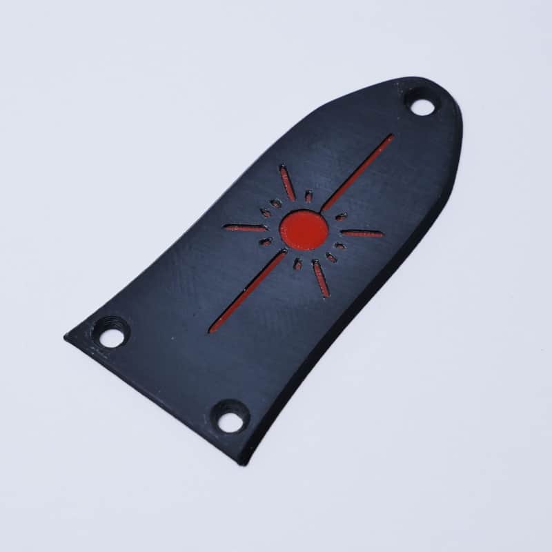 Custom Gibson SG Truss Rod Cover - Del Sol-Black & Red image 1