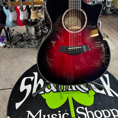 2003 Taylor Limited Edition 654ce 12 String - Cherry Blackburst w/ OHSC image 2