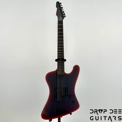 ESP LTD Phoenix-7 Baritone Black Metal 7-String Electric Guitar - Black Red Burst Satin image 2
