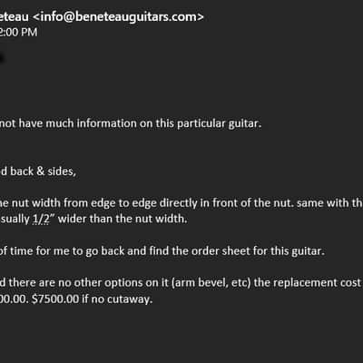 Beneteau 000-12 Acoustic Guitar - Honduras Rosewood Back & Sides image 9