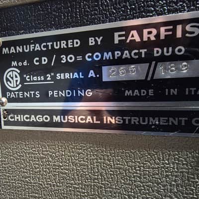 Farfisa Compact DUO CD/30 1960 - working, complete, serious inquiries only. Please READ - Pink Floyd Sound image 3