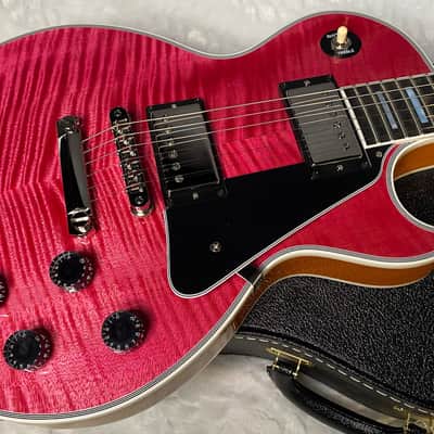 NEW! Gibson Dealer Select Custom Shop Les Paul Custom AAA Reverse Chevron Figured Top - Transparent Pink - Authorized Dealer - WOW! 8.8 lbs - G06630 imagen 4