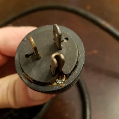 Belden Original Vintage Bell & Howell Projector Round Twist-Lock Bakelite Electric Power Cord Cable 1940s - 1950s - Black image 9