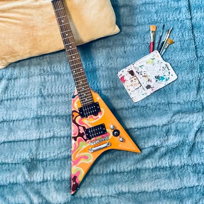 Custom Painted Flying V Electric Guitar image 1