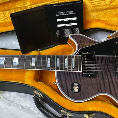 NEW! Gibson Dealer Select Custom Shop Les Paul Custom AAA Figured Flame Top - Transparent Black / Natural Back - Authorized Dealer - Curly Monster Flame! WOW! 8.9 lbs - G06798 image 13
