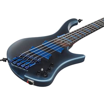 Ibanez EHB5MSBSP EHB Ergonomic Headless Multi-Scale 5-String Bass w/ Fishman Fluence Pickups & Gig Bag - Midnight Arctic Ocean Matte image 4