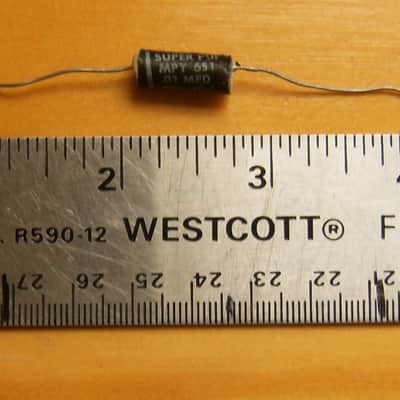CDE Super Pup Vintage .01 MFD x 600 V.D.C. Capacitor  Black image 1