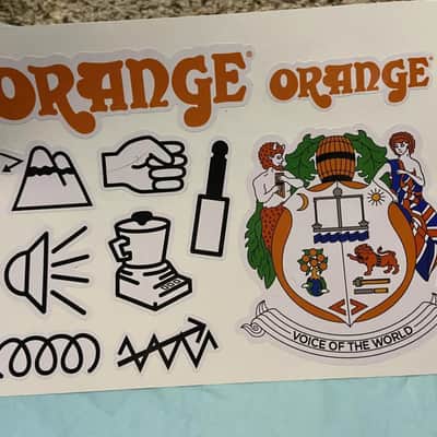 Orange Amplifiers Crest Sticker Sheet image 1