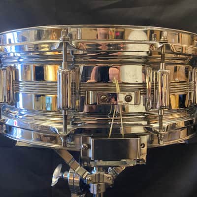 Rogers - 5x14" Dyna-Sonic Snare Drum 1968-1971 - Chrome Over Brass image 9