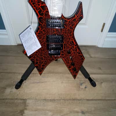 2022 BC Rich Stranger Things Eddie Munson Ltd Ed Warlock Red Krackle Guitar image 3
