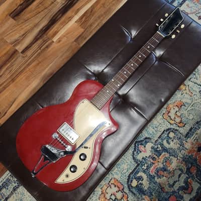 1960 Supro Belmont Poppy Red w/ Case image 6